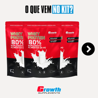 [COMBO PERFORMANCE] Kit com 2 Whey Protein 80% Concentrado 1kg + 1 Pré-Treino + 1 Creatina + 1 Coqueteleira 700ml + 1 Multivitamínico